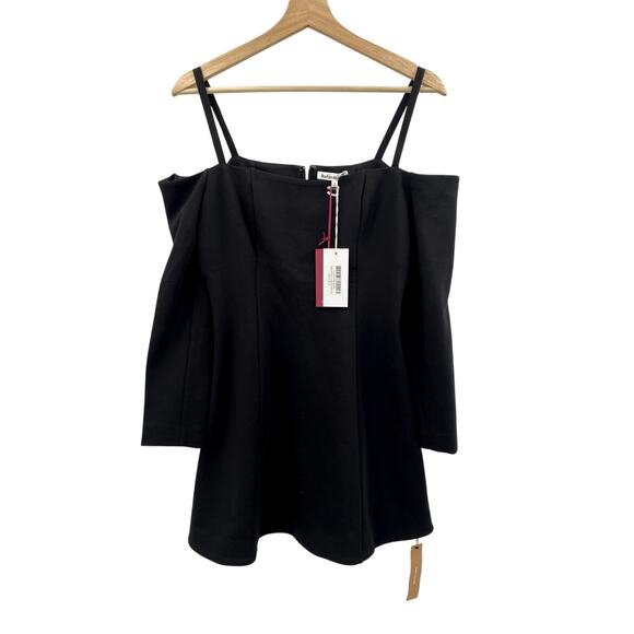 Reformation S Love Collection black off shoulder donatella knit mini dress - Picture 3 of 7